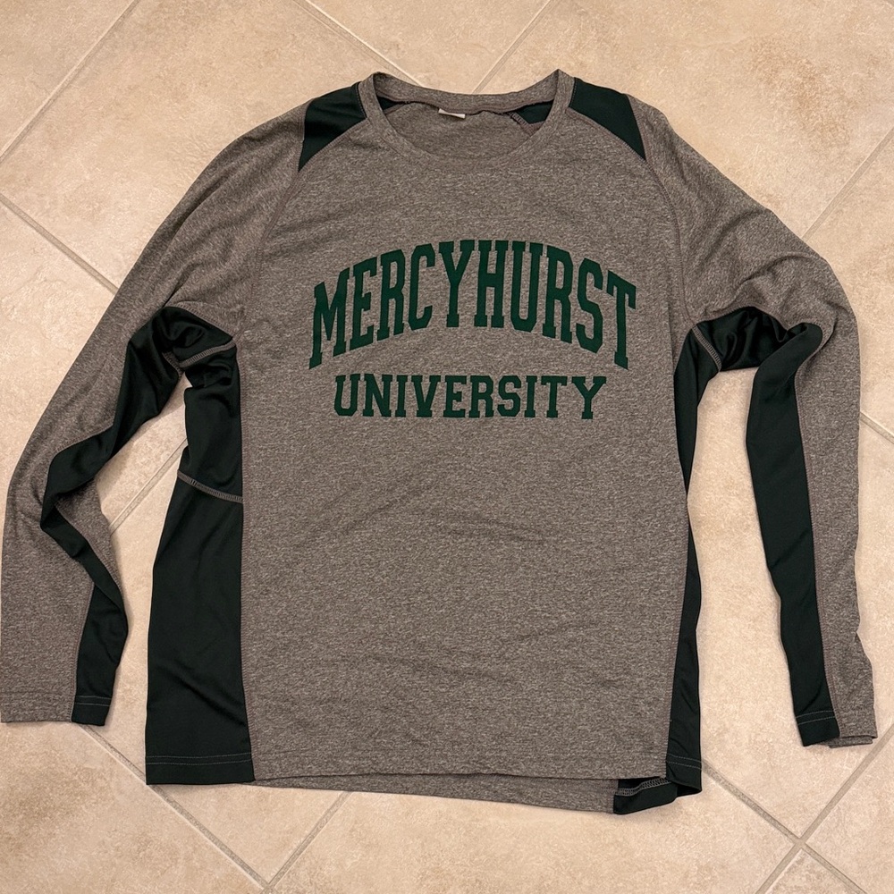 Sport-Tek Gray and Green Long Sleeve Men's Tee